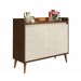 Balcão Buffet Retrô Delta 2 Portas Malbec com Off White - MoveisAqui
