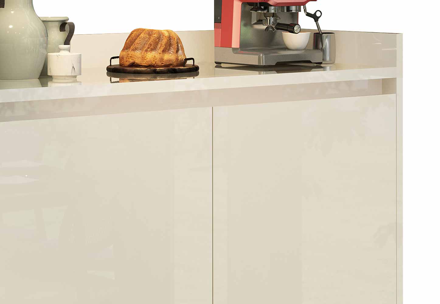 Balcão Buffet Retrô Delta 2 Portas Off White - MoveisAqui