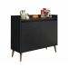 Balcão Buffet Retrô Delta 2 Portas Preto - MoveisAqui