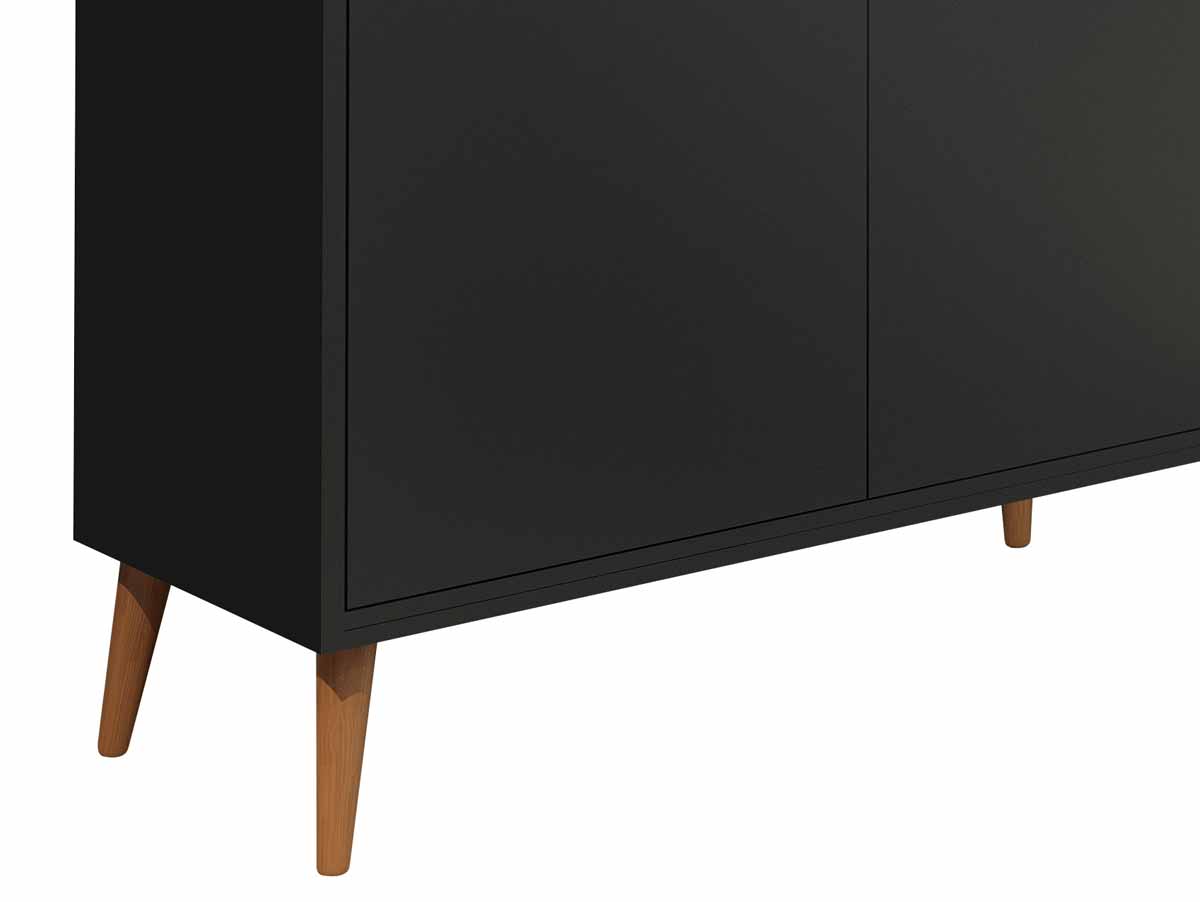 Balcão Buffet Retrô Delta 2 Portas Preto - MoveisAqui