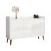 Balcao Buffet Retrô Delta 3 Portas Branco Gloss - MoveisAqui