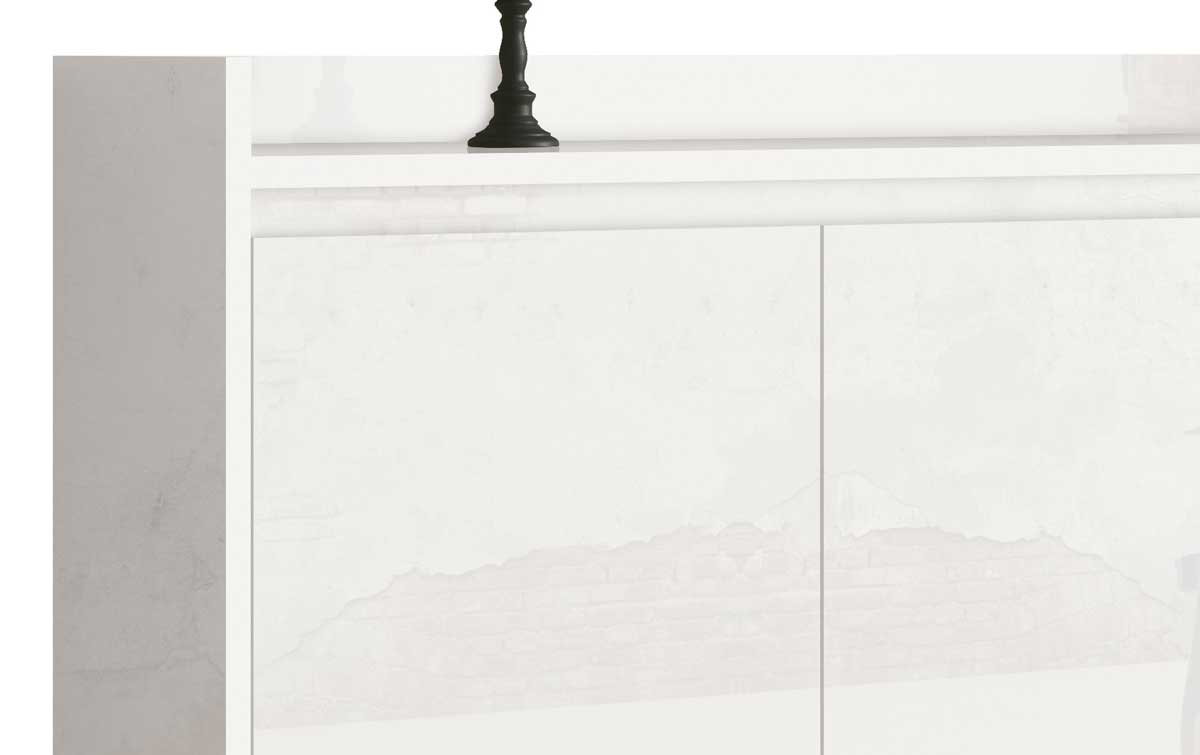 Balcao Buffet Retrô Delta 3 Portas Branco Gloss - MoveisAqui