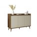 Balcao Buffet Retrô Delta 3 Portas Malbec com Off White - MoveisAqui