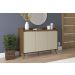 Balcao Buffet Retrô Delta 3 Portas Malbec com Off White - MoveisAqui