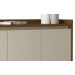 Balcao Buffet Retrô Delta 3 Portas Malbec com Off White - MoveisAqui