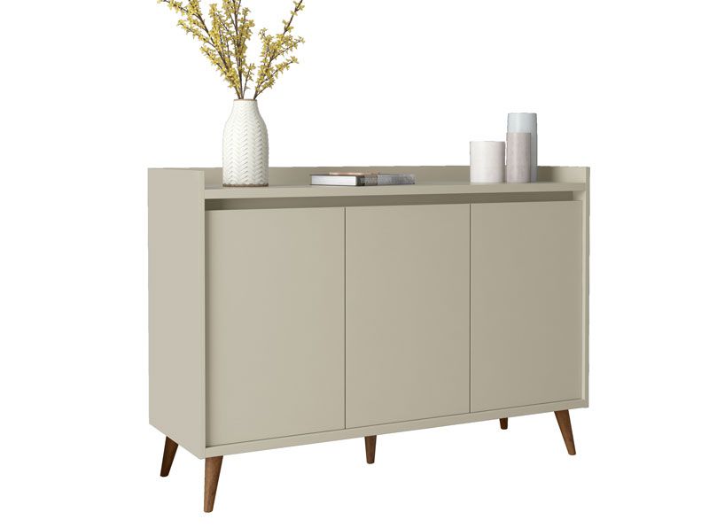 Balcao Buffet Retrô Delta 3 Portas Off White - MoveisAqui
