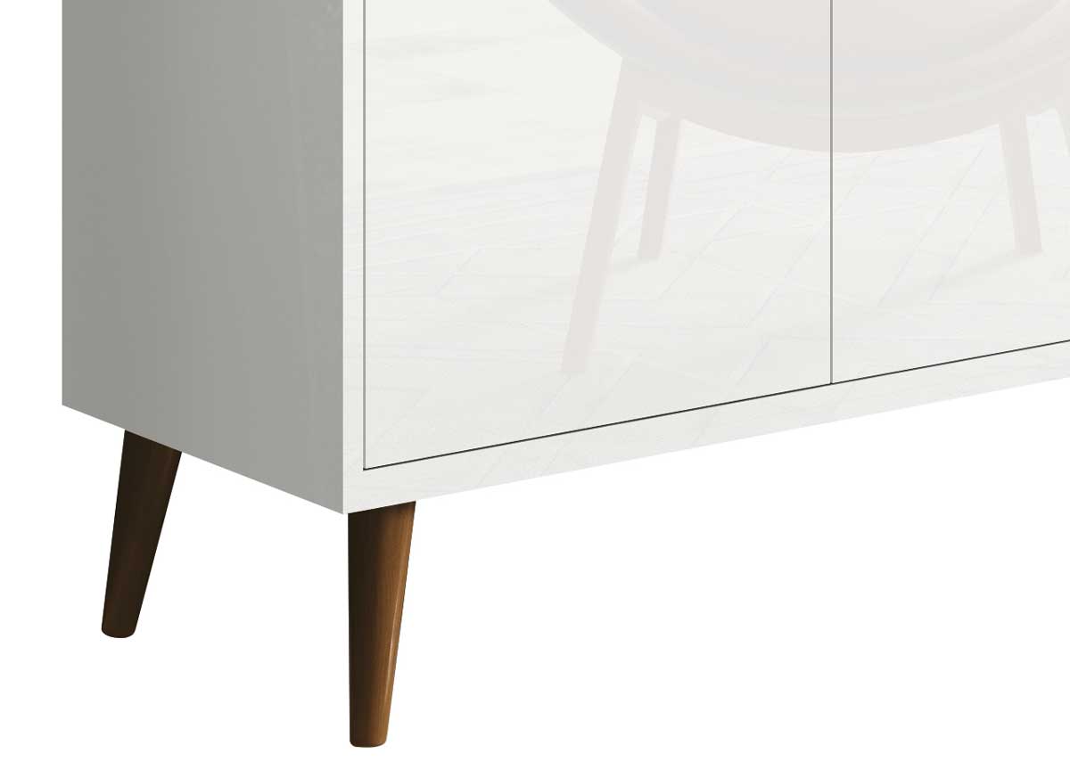 Balcao Buffet Retrô Delta 4 Portas Branco Gloss - MoveisAqui