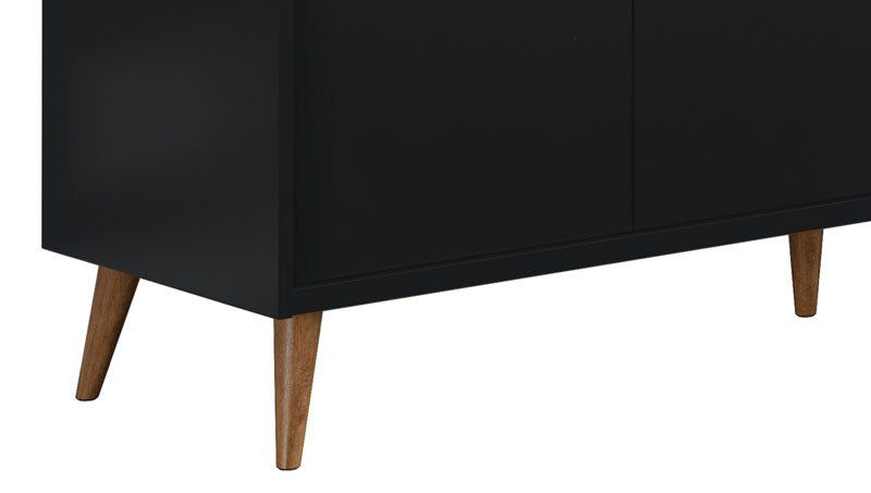Balcao Buffet Retrô Delta 4 Portas Preto - MoveisAqui