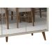Balcao Buffet Retrô com Espelho Delta 3 Portas Off White - MoveisAqui