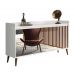 Balcao Buffet Retrô com Espelho Delta 4 Portas Branco Gloss - MoveisAqui