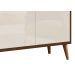Buffet Aparador Retrô Clássico 3 Portas Malbec com Off White - MoveisAqui