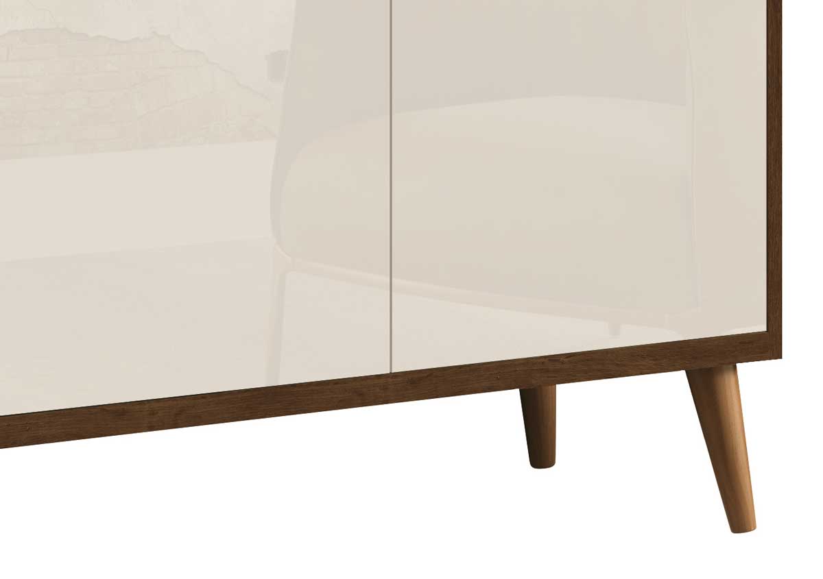 Buffet Aparador Retrô Clássico 3 Portas Malbec com Off White - MoveisAqui