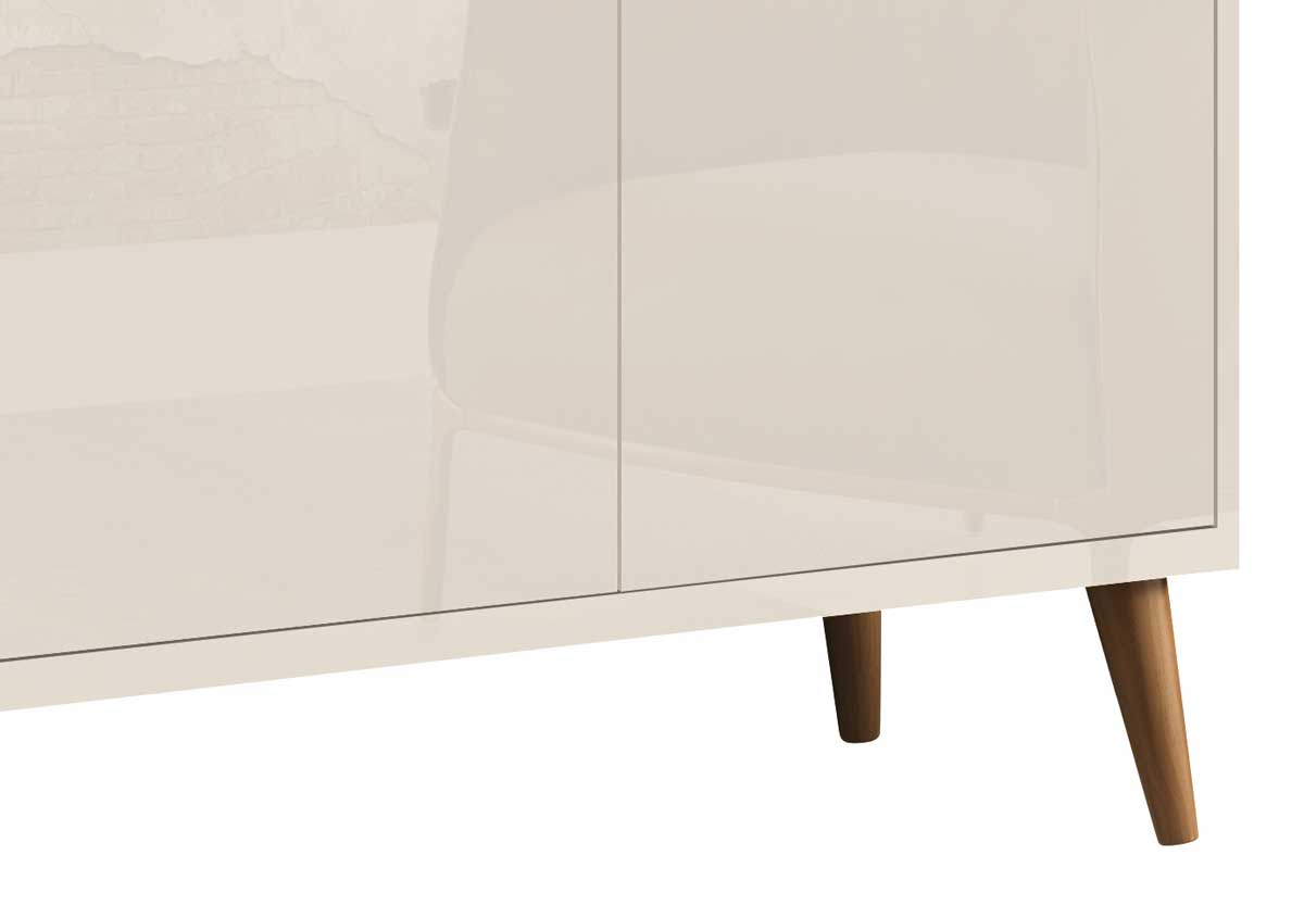 Buffet Aparador Retrô Clássico 3 Portas Off White - MoveisAqui