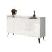 Buffet Aparador Retrô Clássico 4 Portas Branco Gloss - MoveisAqui