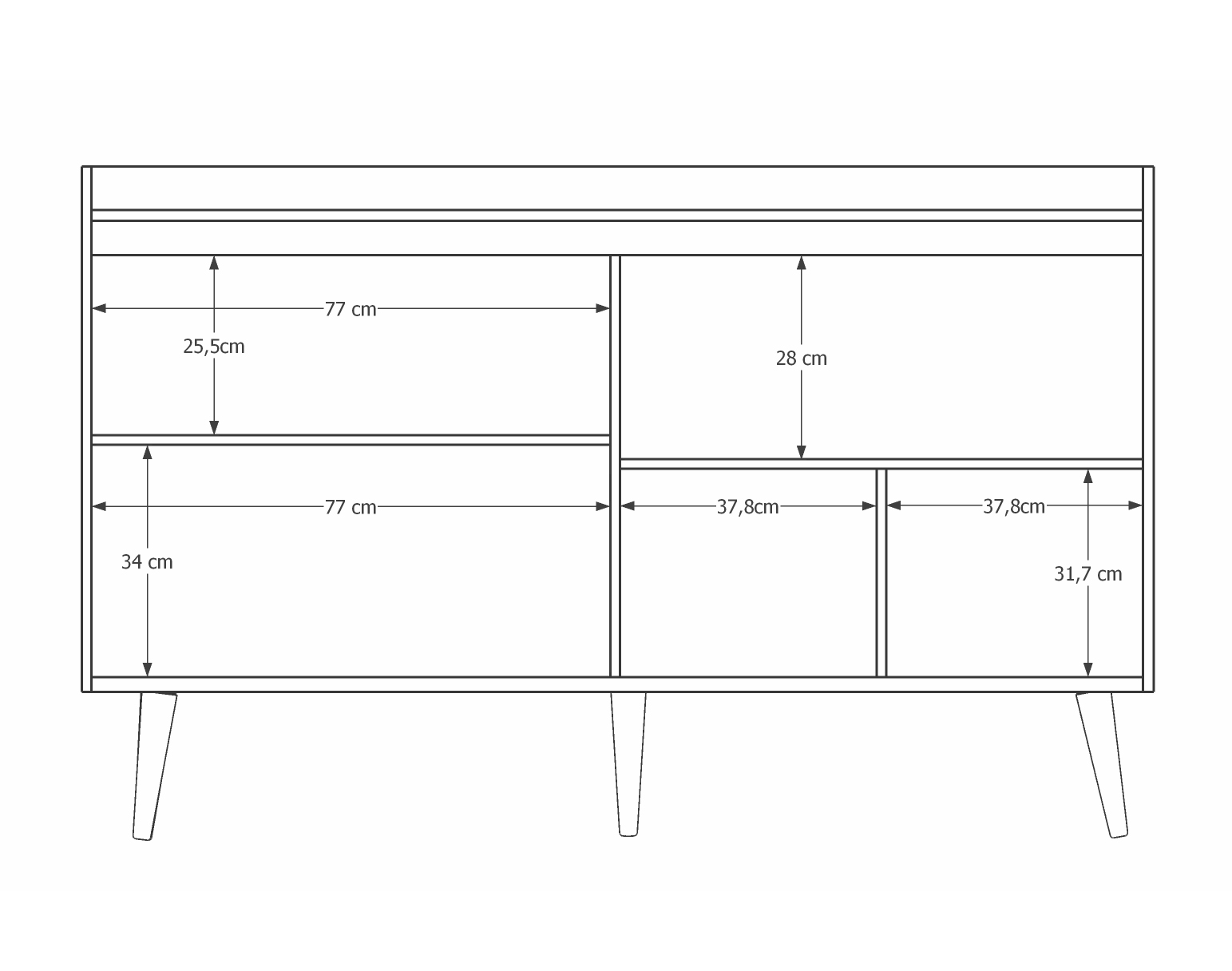 Buffet Aparador Retrô Clássico 4 Portas Branco Gloss - MoveisAqui