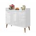 Buffet Aparador Retrô Delux 2 Portas Branco Gloss - MoveisAqui