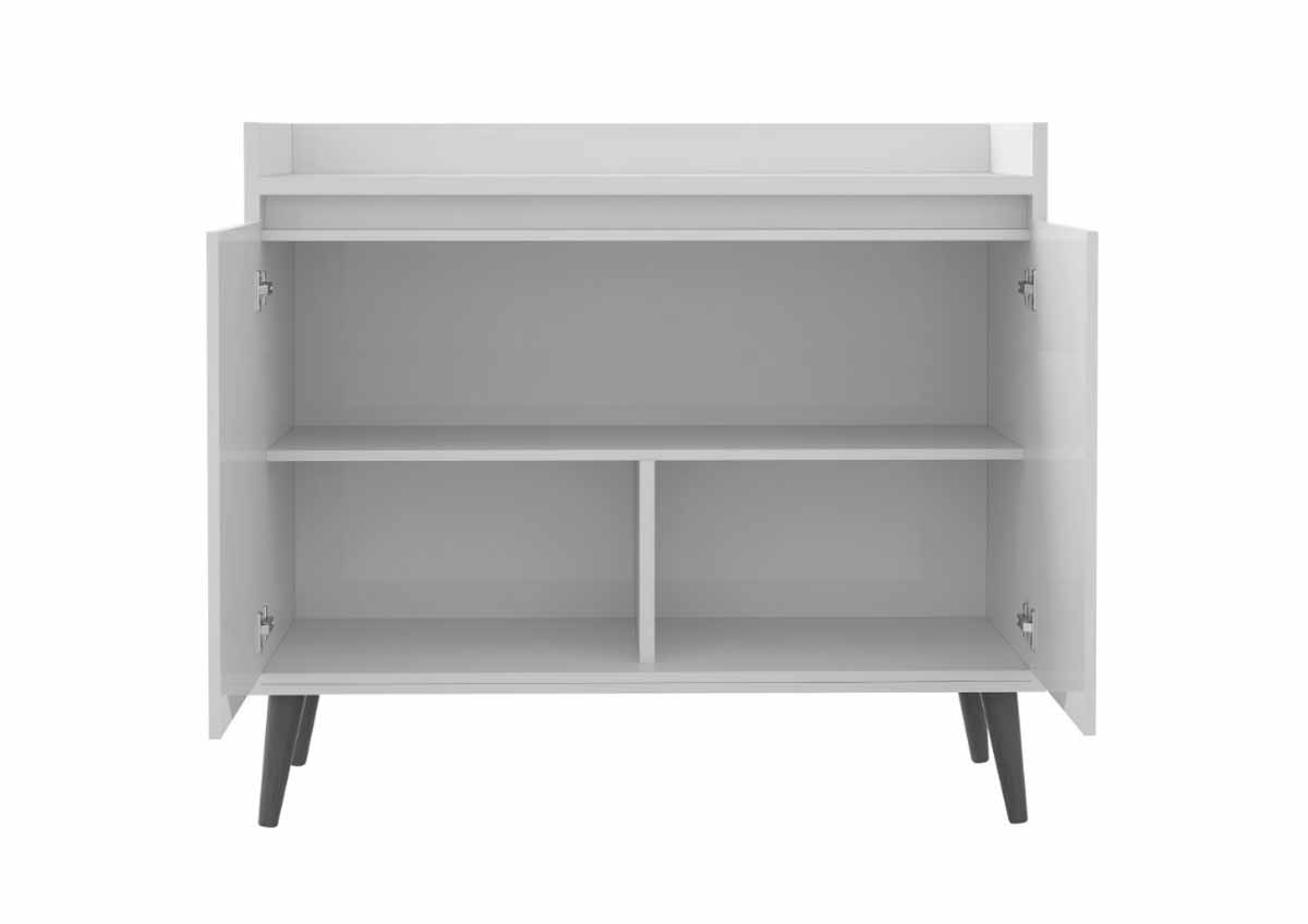 Buffet Aparador Retrô Delux 2 Portas Branco Gloss - MoveisAqui