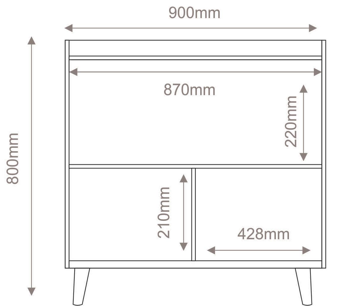Buffet Aparador Retrô Delux 2 Portas Branco Gloss - MoveisAqui