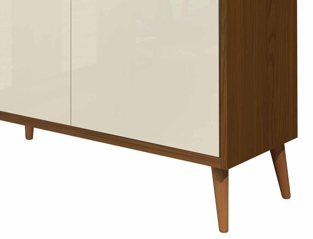 Buffet Aparador Retrô Delux 2 Portas Freijó com Off White - MoveisAqui