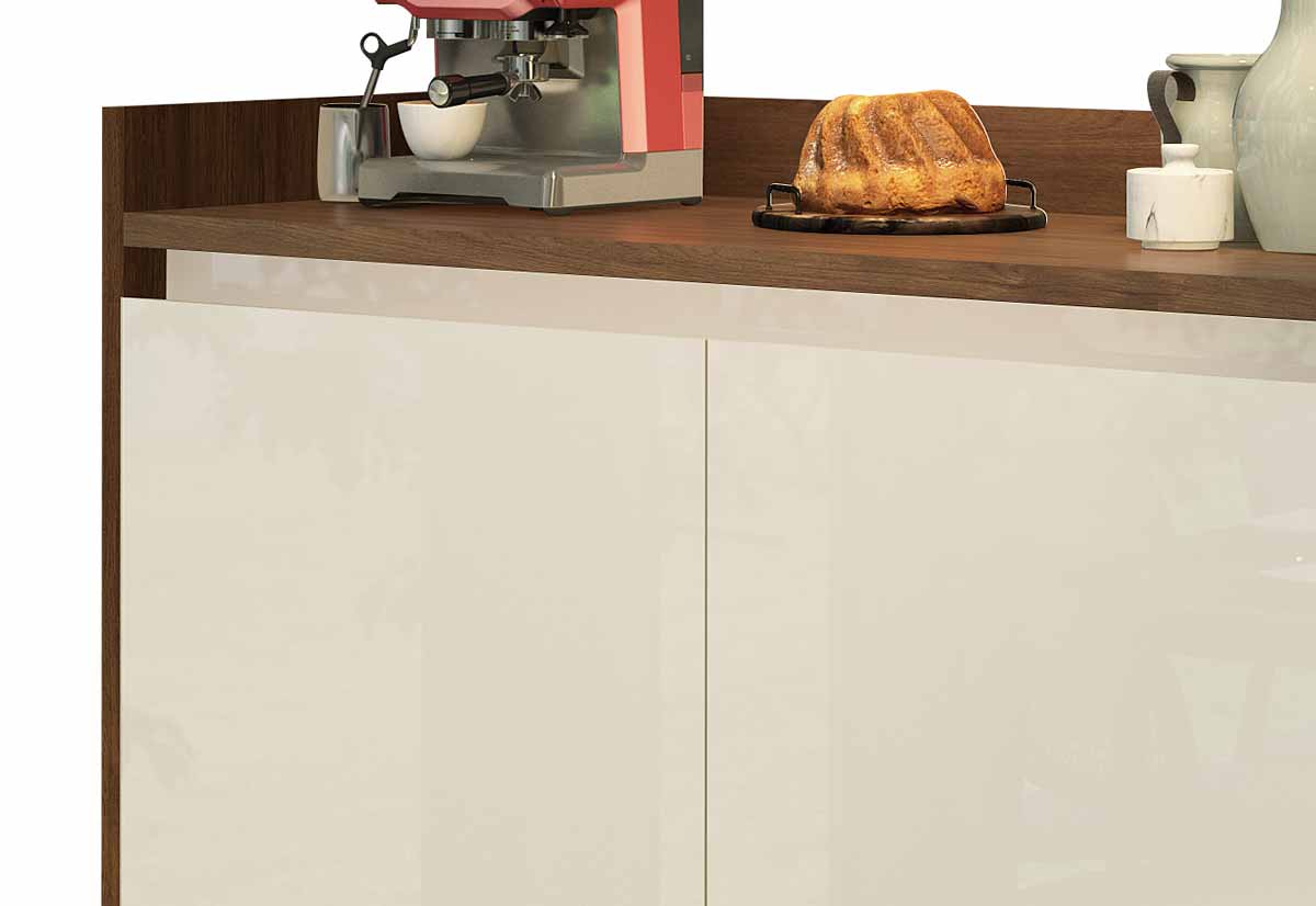 Buffet Aparador Retrô Delux 2 Portas Malbec com Off White - MoveisAqui