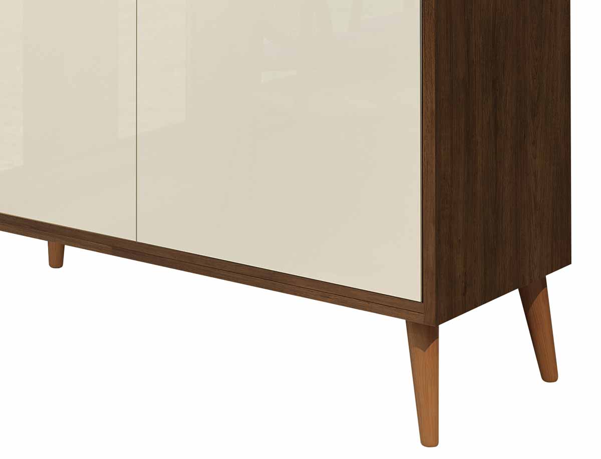 Buffet Aparador Retrô Delux 2 Portas Malbec com Off White - MoveisAqui