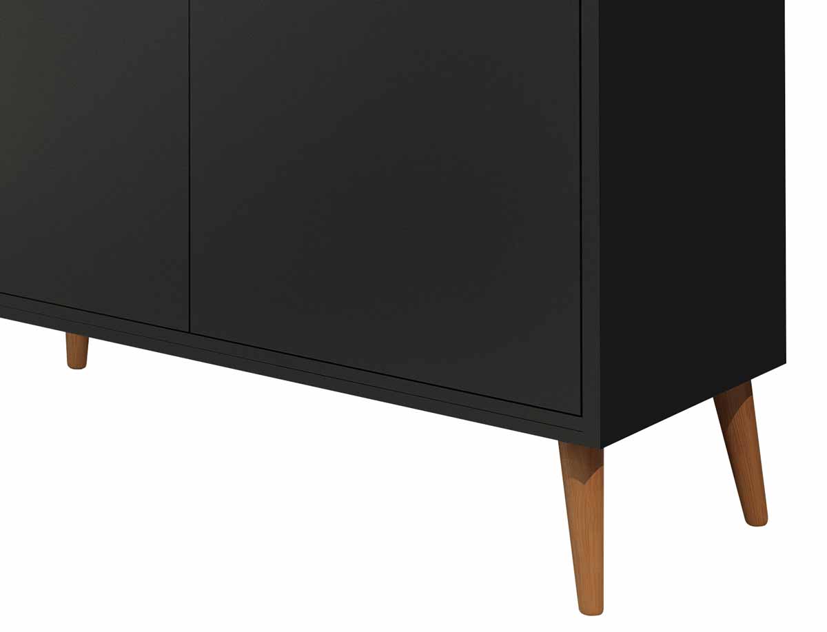 Buffet Aparador Retrô Delux 2 Portas Preto - MoveisAqui