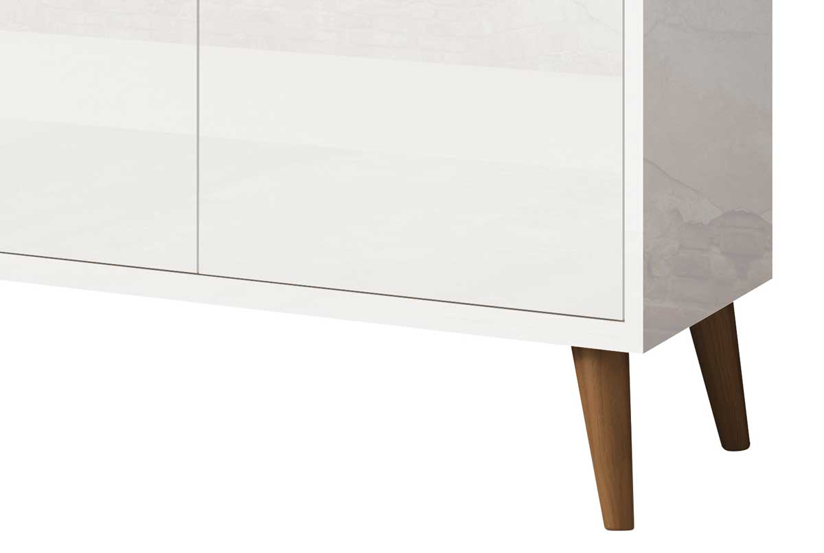 Buffet Aparador Retrô Delux 3 Portas Branco Gloss - MoveisAqui