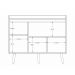 Buffet Aparador Retrô Delux 3 Portas Branco Gloss - MoveisAqui