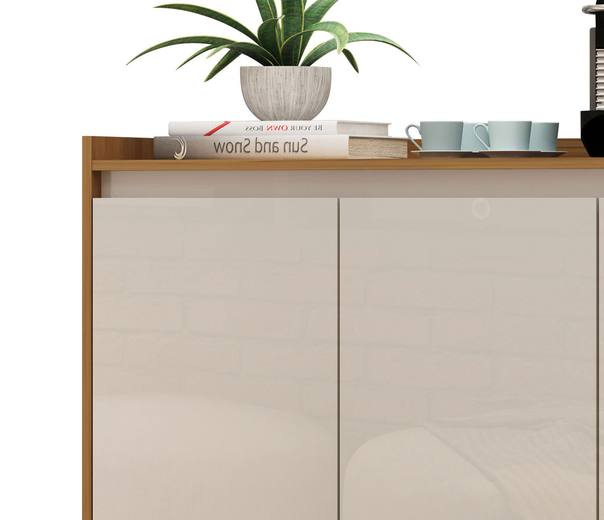 Buffet Aparador Retrô Delux 3 Portas Freijó com Off White - MoveisAqui