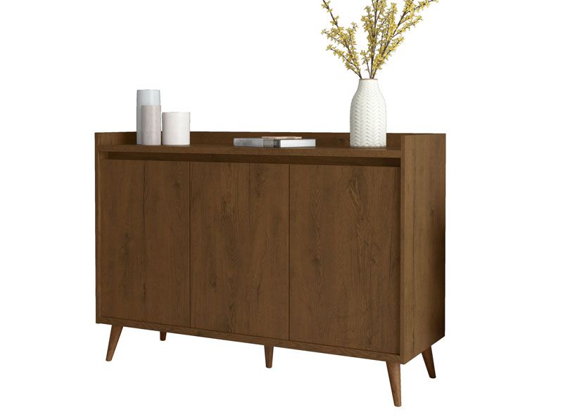 Buffet Aparador Retrô Delux 3 Portas Malbec - MoveisAqui