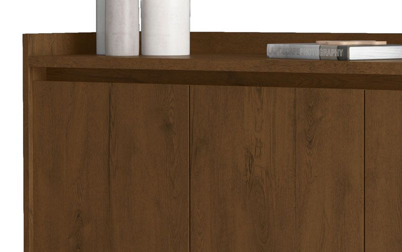 Buffet Aparador Retrô Delux 3 Portas Malbec - MoveisAqui