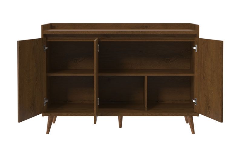 Buffet Aparador Retrô Delux 3 Portas Malbec - MoveisAqui