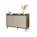 Buffet Aparador Retrô Delux 3 Portas Malbec com Off White - MoveisAqui