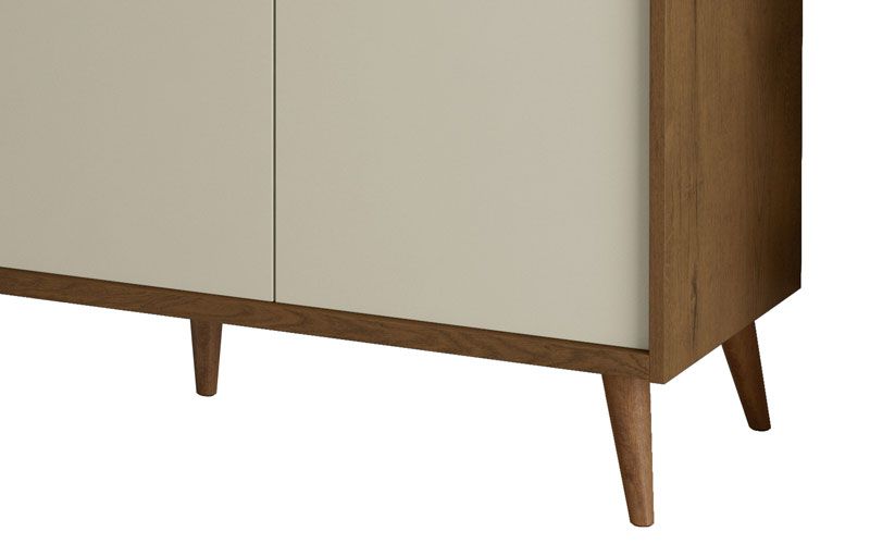 Buffet Aparador Retrô Delux 3 Portas Malbec com Off White - MoveisAqui