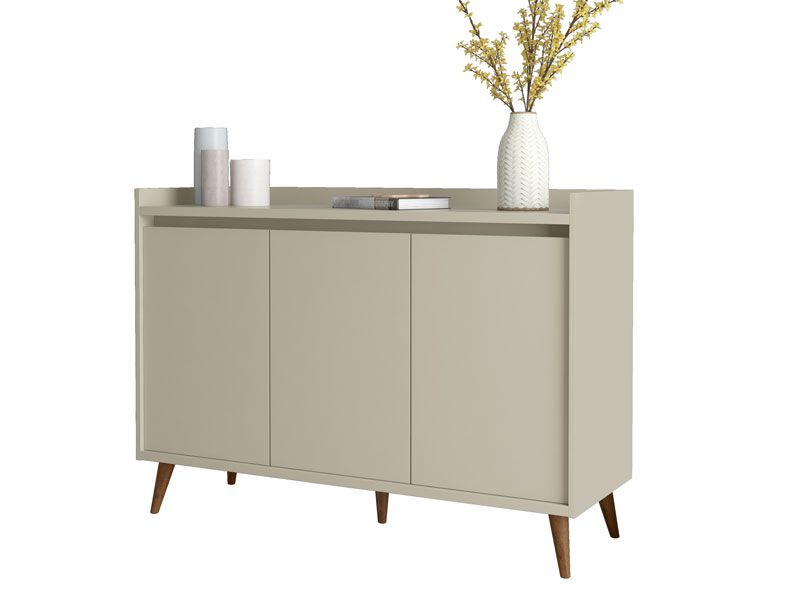 Buffet Aparador Retrô Delux 3 Portas Off White - MoveisAqui