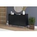 Buffet Aparador Retrô Delux 3 Portas Preto - MoveisAqui