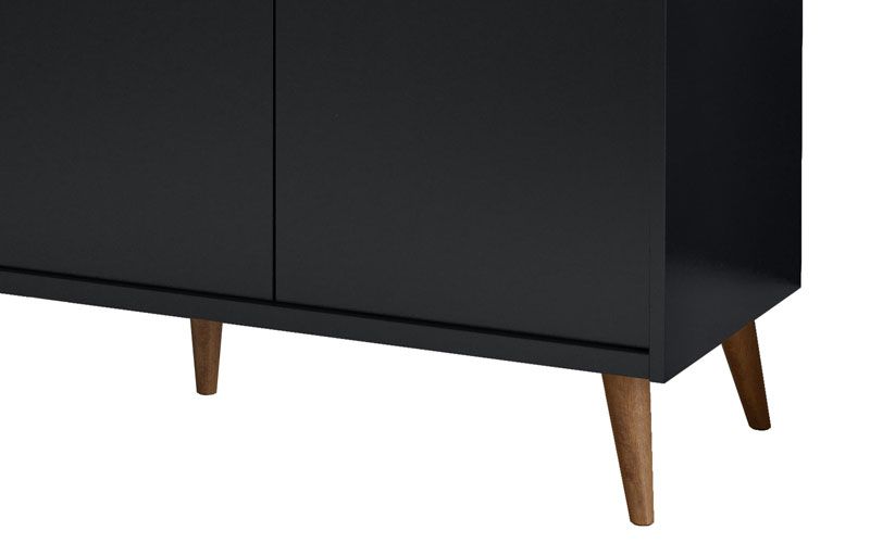 Buffet Aparador Retrô Delux 3 Portas Preto - MoveisAqui