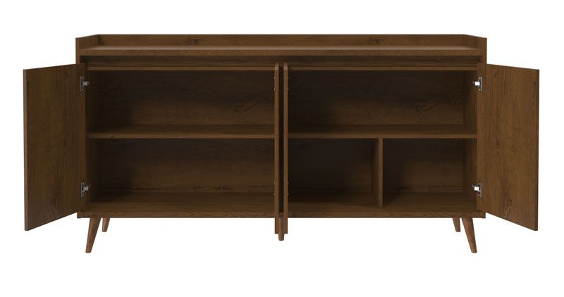 Buffet Aparador Retrô Delux 4 Portas Malbec - MoveisAqui