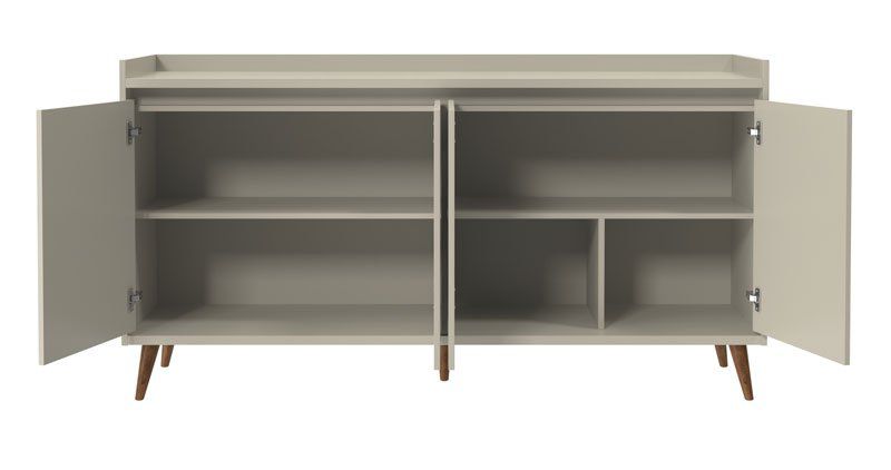 Buffet Aparador Retrô Delux 4 Portas Off White - MoveisAqui