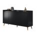 Buffet Aparador Retrô Delux 4 Portas Preto - MoveisAqui