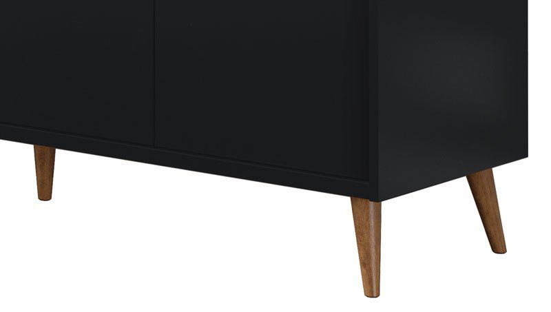 Buffet Aparador Retrô Delux 4 Portas Preto - MoveisAqui