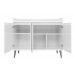 Buffet Aparador Retrô com Espelho Clássico 3 Portas Branco Gloss - MoveisAqui