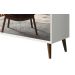 Buffet Aparador Retrô com Espelho Clássico 4 Portas Branco Gloss - MoveisAqui