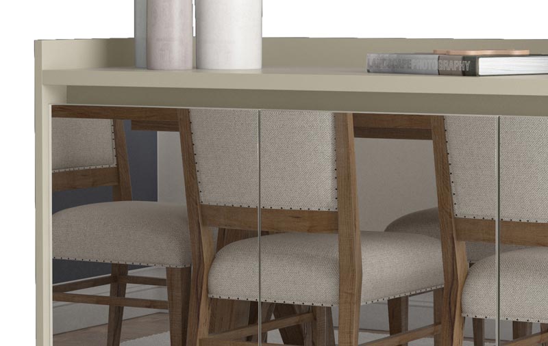 Buffet Aparador Retrô com Espelho Delux 3 Portas Off White - MoveisAqui