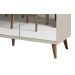 Buffet Aparador Retrô com Espelho Delux 3 Portas Off White - MoveisAqui