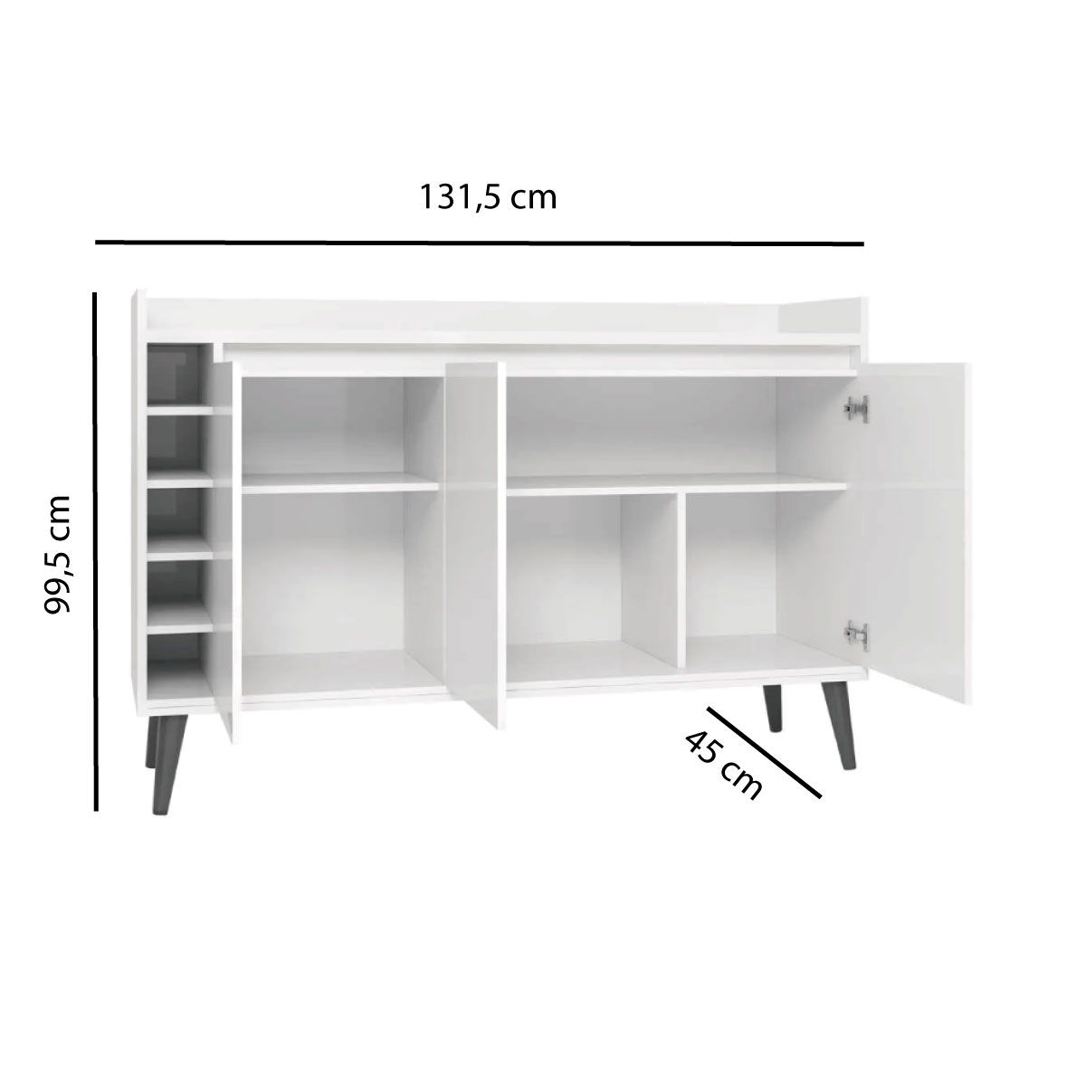 Buffet Aparador com Adega Retrô Wine Branco - MoveisAqui