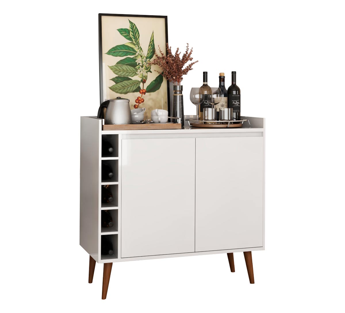 Buffet com Adega Estilo 2 Portas Branco - MoveisAqui