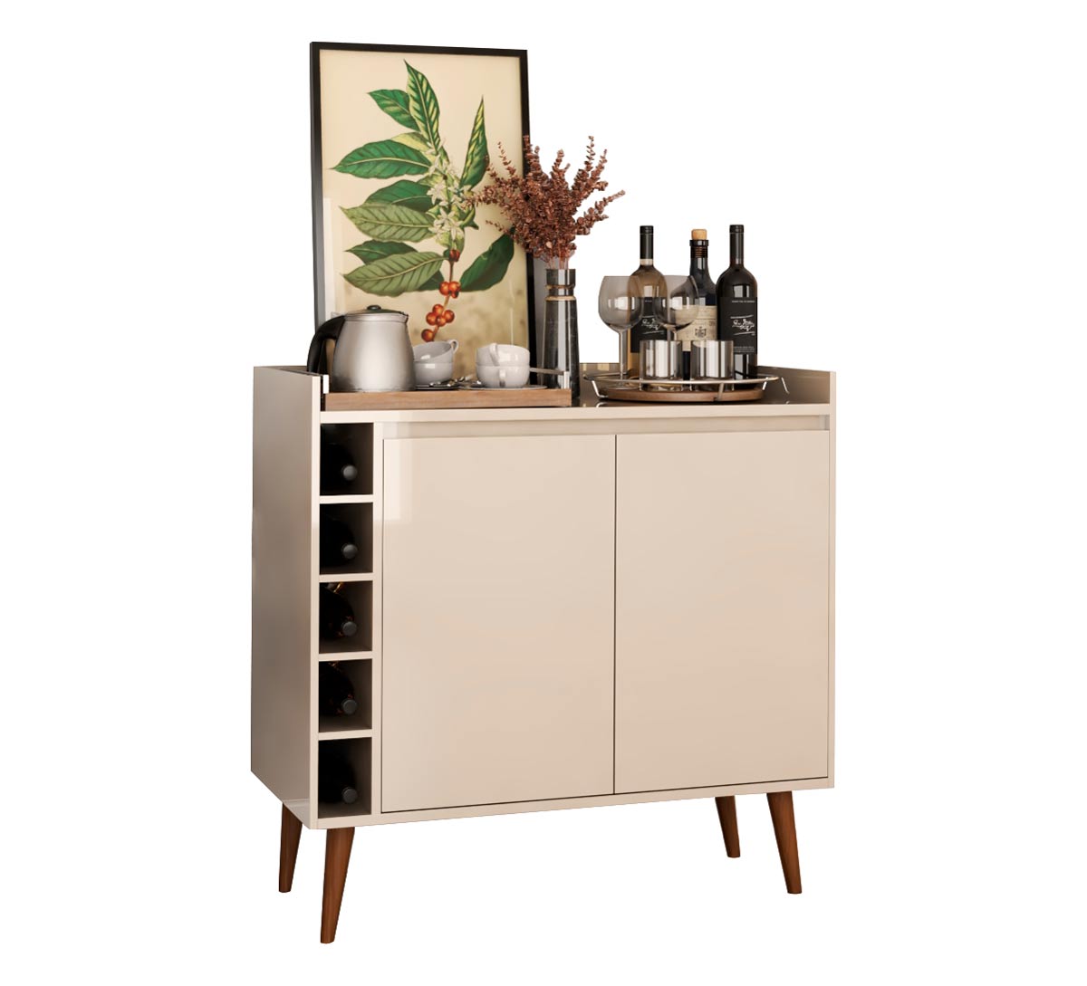 Buffet com Adega Estilo 2 Portas Off White - MoveisAqui