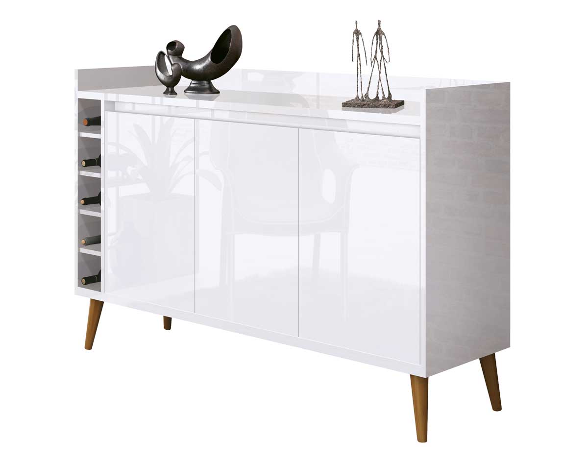 Buffet com Adega Estilo Branco - MoveisAqui