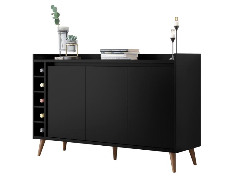 Buffet com Adega Estilo Preto - MoveisAqui